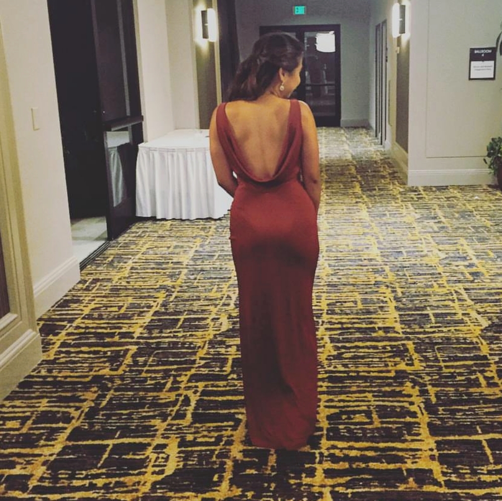 BCBG Burgundy Gown